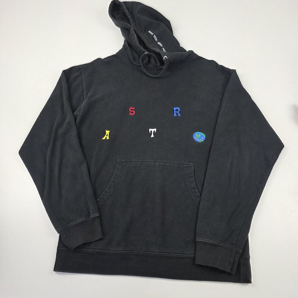 Astroworld Hoodie Mens Medium Black Wish You Were Here Embroidered Travis Scott